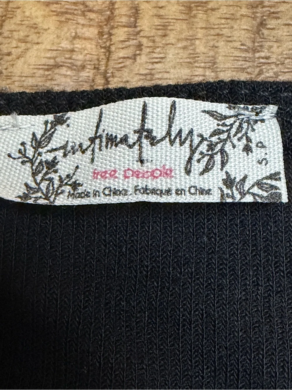 Free People Black Long Sleeve Mesh Sleeve Crewneck
